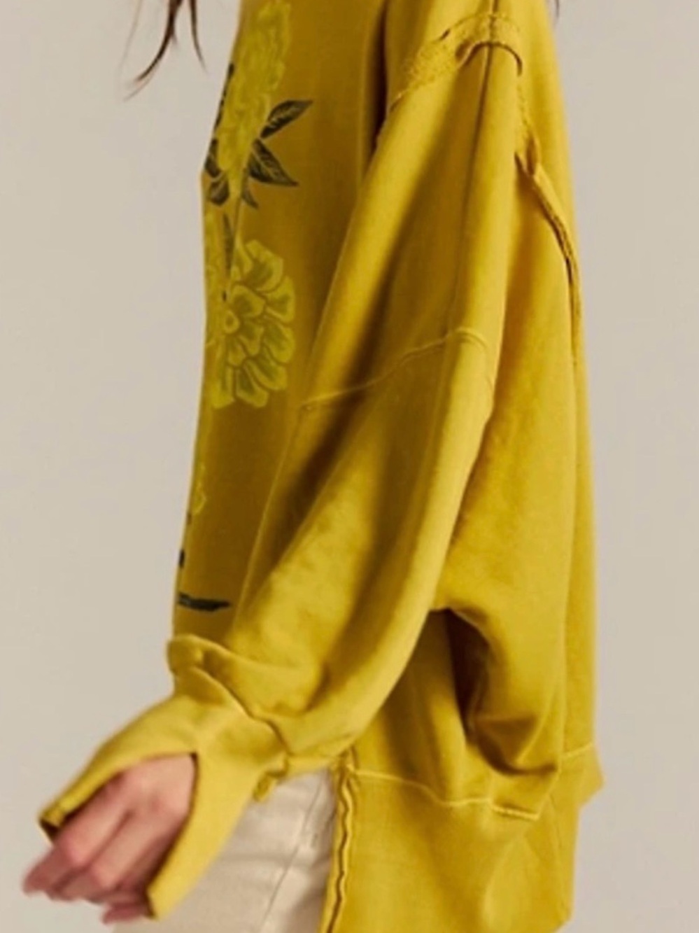 Free People We The Free Graphic Camden Pullover. NWT. Lemon party combo - Picture 7 of 8